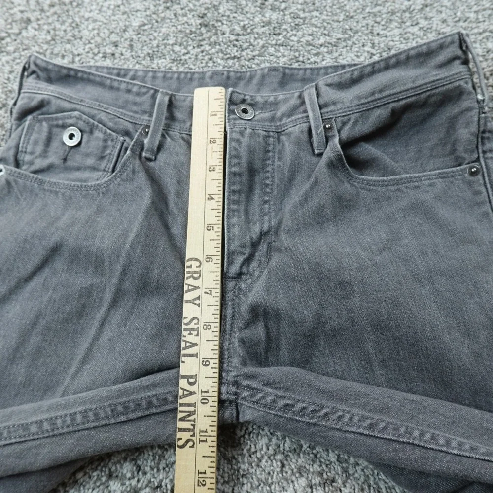 Levis Jeans Mens 32X34 Gray Black Denim‎ Pants Straight Leg Western Buckle Back